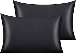 Photo 1 of 4 pcs silky pillow cases black ( 20 by 26 inches ) 