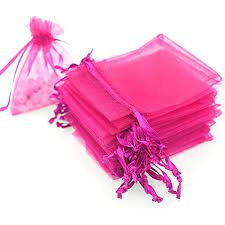 Photo 1 of 100 pcs each organza bags ( rose-red ) 