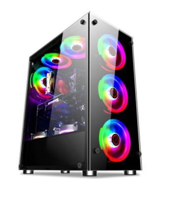 Photo 1 of Gaming Computer PC Case For ATX/M-ATX/ITX Desktop Mainframe ATX HD Audio 6 Fan
