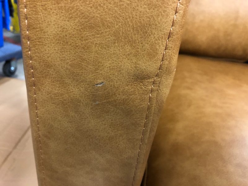 Photo 4 of Amazon Brand – Rivet Revolve Modern Leather Sofa Couch, 80"W, Caramel
