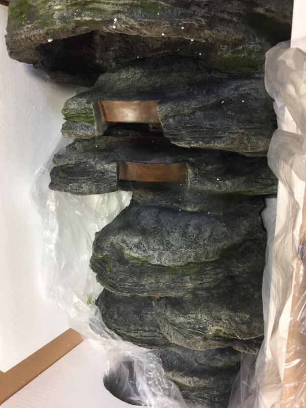 Photo 1 of Alpine Corporation 8-Tier Rainforest Rock Water Fountain with LED Lights
