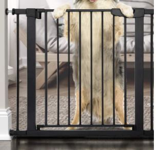 Photo 1 of KINGSO 43.3in Baby Gate Extra Wide Tall Dog Pet Gate Auto Close Safety Gate for Stairs Doorways Durable Metal Easy Walk Thru Child Gate, Include 4 Pressure Bolts, 2.75" & 8.25" Extension