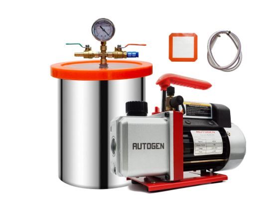 Photo 1 of AUTOGEN 3 Gallon Vacuum Chamber Kit Tempered Glass Lid with 4 CFM Single Stage Vacuum Pump HVAC, Perfect for Stabilizing Wood, Degassing Silicones, Epoxies and Essential Oils

