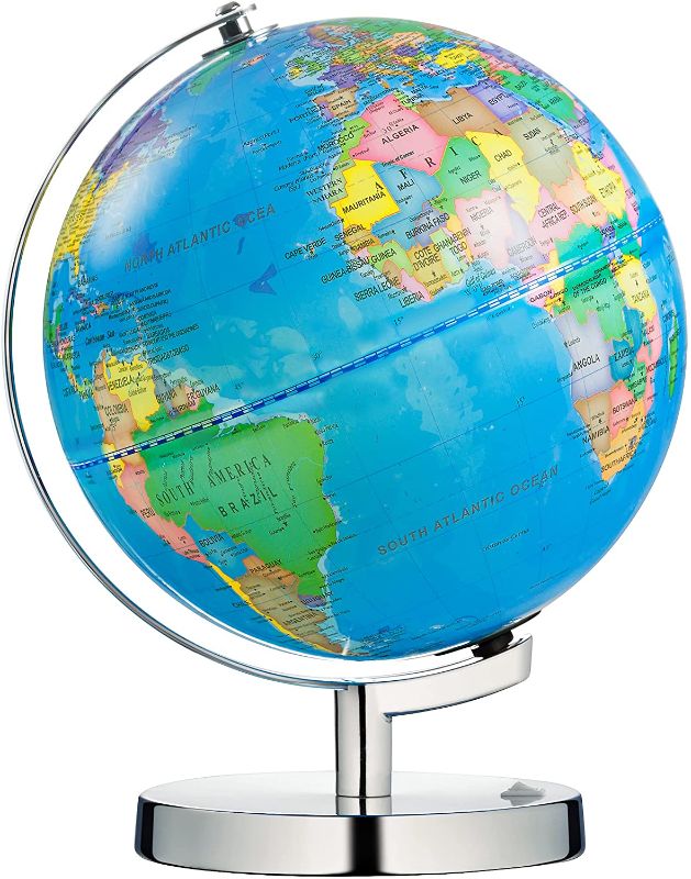 Photo 1 of Little Chubby One 13 Inch (9 Inch Dia) Illuminated LED World Globe for Kids & Adults - STEM - Colorful Informative Easy to Read Light Up Globe Lamp with Stand for Learning Education and Night Light
