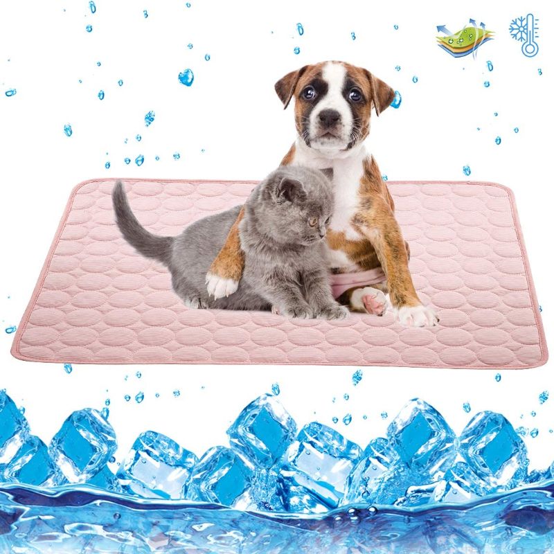 Photo 1 of 5 Dog Cooling Mat Large Cooling Pad Summer Pet Bed for Dogs Cats Kennel Pad Breathable Pet Self Cooling Blanket Dog Crate Sleep Mat Machine Washable 20-1/2"x26-1/2"
