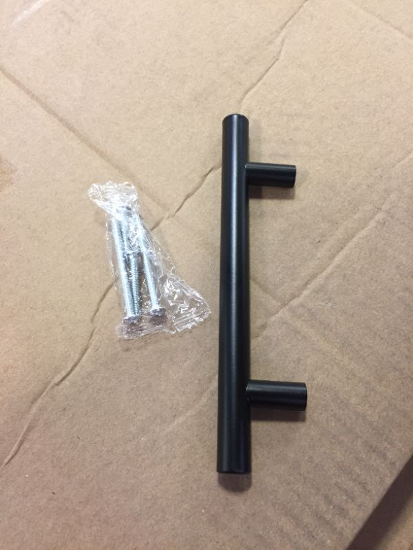 Photo 2 of 15pcs 6 inch Cabinet Pulls Matte Black Stainless Steel Kitchen Drawer Pulls Cupboard Handles Cabinet Handles space between the 2 holes is 3-3/4"