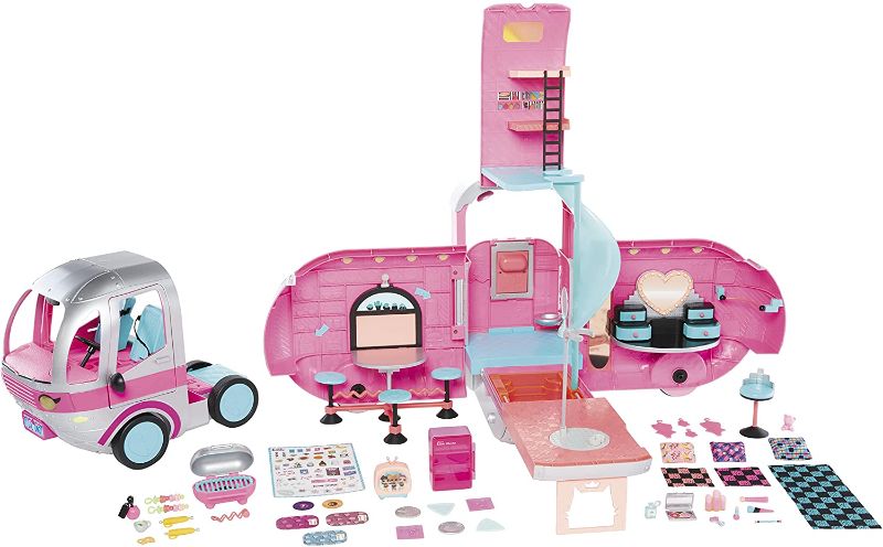 Photo 1 of LOL Surprise OMG Glamper Fashion Camper Doll Playset with 55+ Surprises, Fully-Furnished with Light Up Pool, Water Slide, Bunk Beds, Cafe, BBQ Grill, DJ Booth - Gift Toy for Girls Ages 4 5 6 7+ Years
