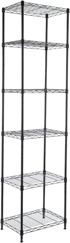 Photo 1 of 6-Tier Standing Shelving Metal Units, Adjustable Height Wire Shelf Display Rack for Laundry Bathroom Kitchen  12x16"