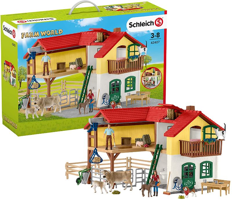 Photo 1 of Schleich Farm World Large Toy Barn and Farm Animals 52-piece Playset for Toddlers and Kids Ages 3-8 Multi, 19.3 Inch