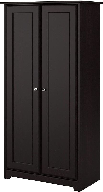 Photo 1 of Bush Furniture Cabot Tall Storage Cabinet with Doors in Espresso Oak
