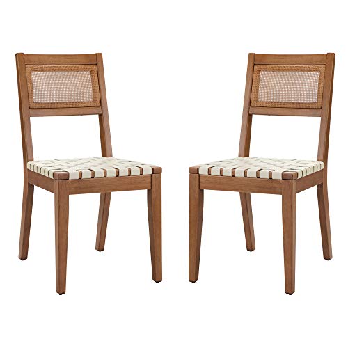 Photo 1 of Amazon Brand – Rivet Erikson Vegan Leather Woven Dining Chair