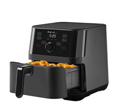 Photo 1 of Instant Vortex 4-in-1 Basket Air Fryer with 4 Customizable One-Touch Cooking Programs, Digital Touchscreen, Large Non-Stick Fryer Basket, and 5.7 Quart Capacity, Black
