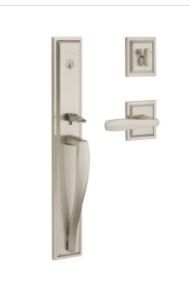 Photo 1 of Baldwin Torrey Pines Full Plate Entry Door Handleset Deadbolt-Satin Nickel
