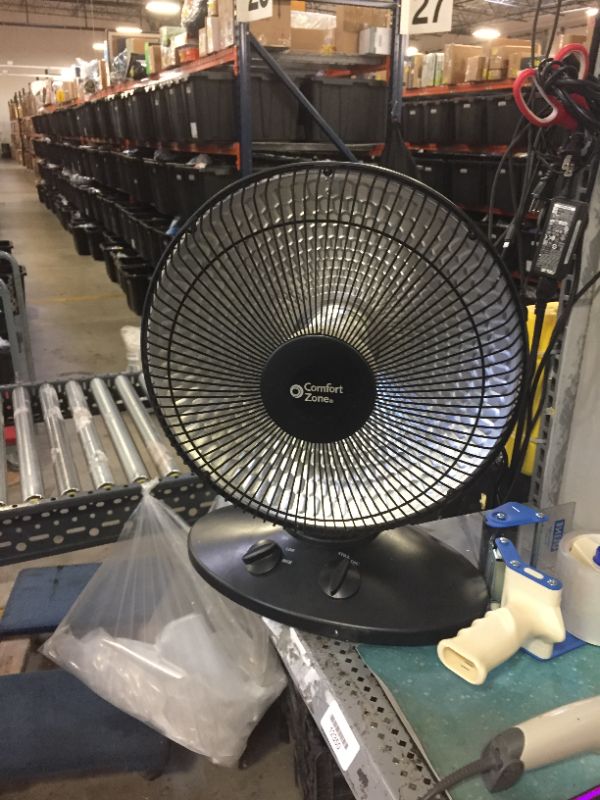 Photo 1 of comfort zone Comfort Zone CZ998 Electric Oscillating Radiant Dish Heater with Adjustable Tilt, Black
