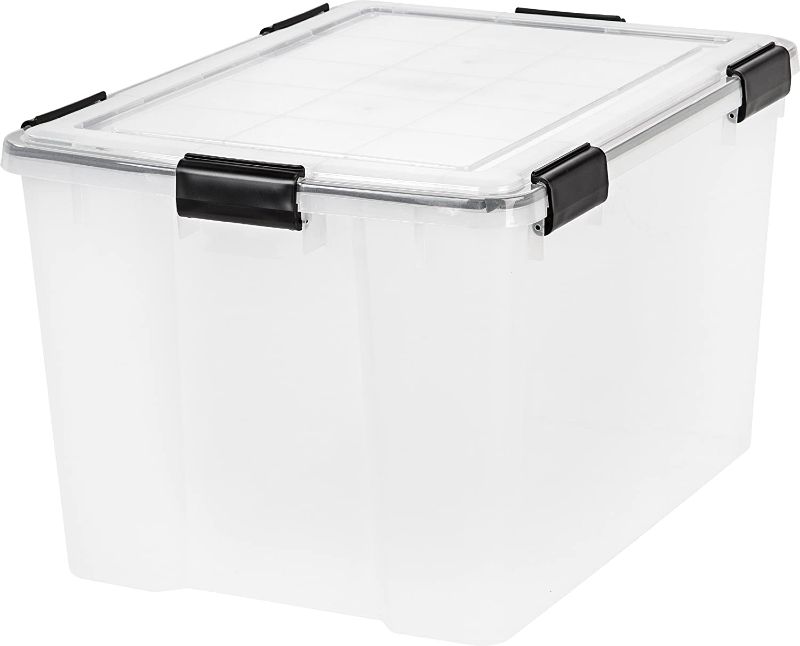 Photo 1 of 2---IRIS USA UCB-LDD WEATHERTIGHT Storage Box, 74 Quart, Clear
