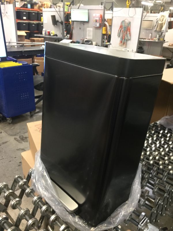 Photo 4 of 13 Gal. Stainless Steel Trash Can in Black Stainless
