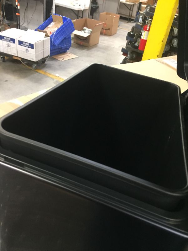 Photo 2 of 13 Gal. Stainless Steel Trash Can in Black Stainless
