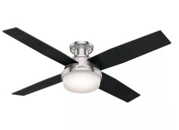 Photo 1 of 52" Dempsey Low Profile Ceiling Fan with Light with Handheld Remote - Hunter Fan
