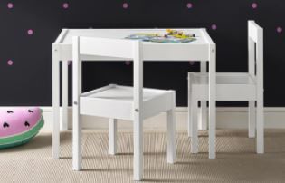 Photo 1 of Baby Relax Hunter 3-Piece Kiddy Table & Chair Kids Set, White
