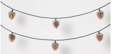 Photo 1 of 10ct Christmas LED String Lights with Sugared Pine cones Warm White GW - Wondershop™
