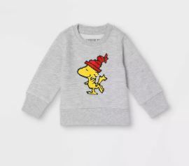 Photo 4 of Baby Peanuts Family Holiday Graphic Sweatshirt and pants - Light Gray Wash 3-6m
