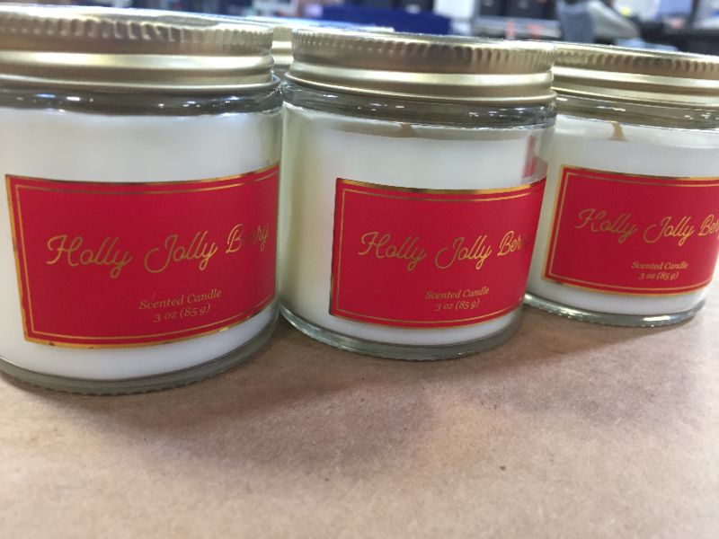 Photo 1 of 6 scented candles holly jolly berry   3 oz candles 