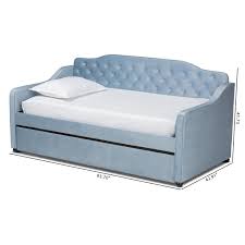 Photo 1 of Baxton freda light blue velvet daybed