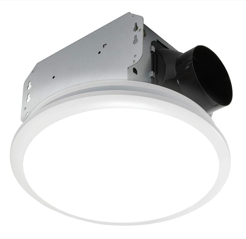 Photo 1 of Homewerks 7141-110 Bathroom Fan Integrated LED Light Ceiling Mount Exhaust Ventilation 2.0 Sones 110 CFM, White
