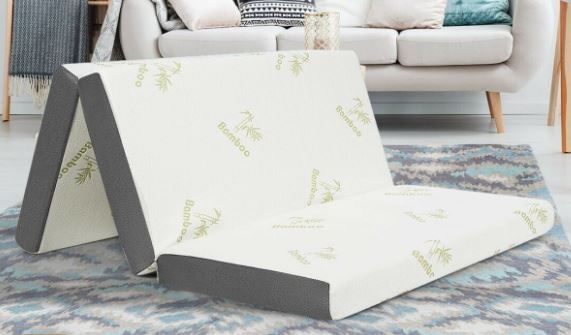 Photo 1 of bamboo trifold mattress 4 Inch Queen Size Tri-Folding Memory Foam Mattress with Ultra Soft Bamboo Cover
