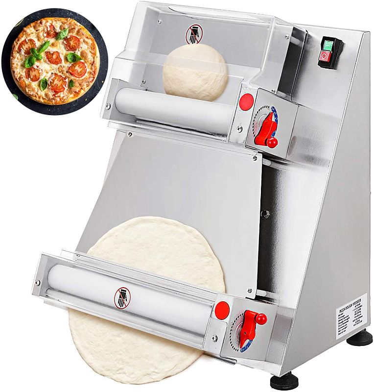 Photo 1 of  Commercial Dough Roller Sheeter 15.7inch Electric Pizza Dough Roller Machine 370W Automatically Suitable for Noodle Pizza Bread and Pasta Maker Equipment
