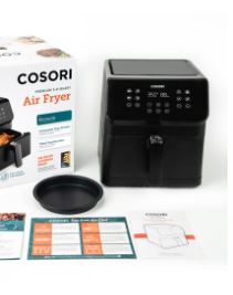 Photo 1 of Cosori Premium 5.8-Quart 1700-Watt Air Fryer, Black, with Bonus Pizza Pan
