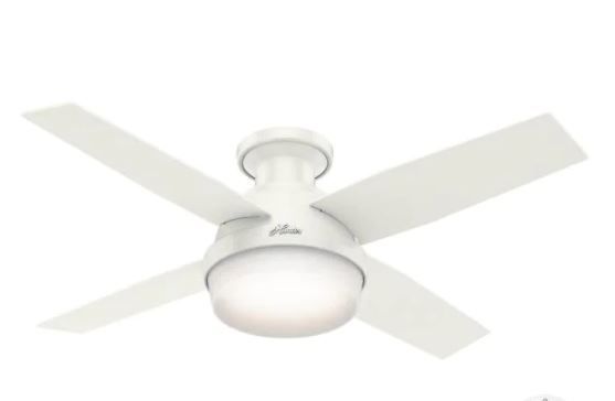 Photo 1 of Dempsey 44 in. Low Profile LED Indoor Fresh White Ceiling Fan with Universal Remote
