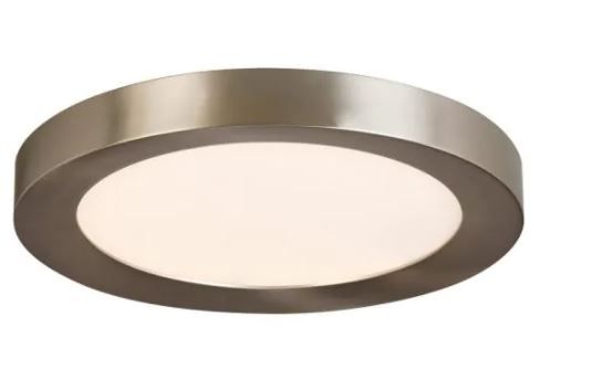 Photo 1 of Calloway 15 in. Brushed Nickel Selectable LED Flush Mount
