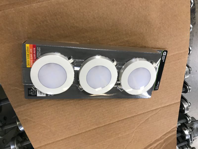 Photo 2 of 3-Light Plug-In LED White Puck Light Kit with CCT Changing (2700K/3000K/4000K)
