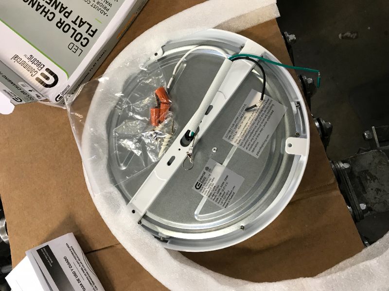 Photo 1 of 11 in. 12.5-Watt Dimmable White Integrated LED Edge-Lit Round Flat Panel Flush Mount Ceiling Light Color Changing
