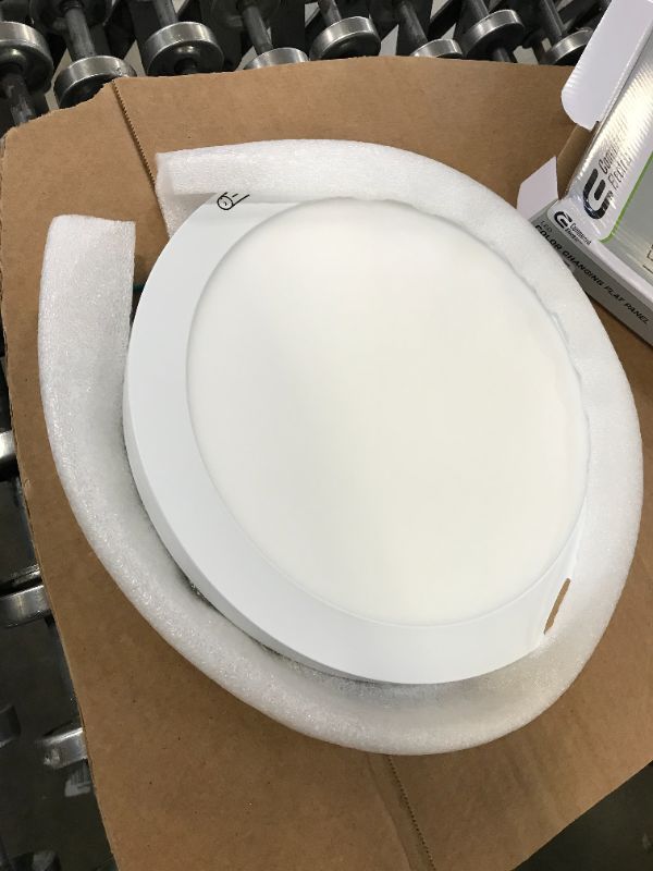 Photo 2 of 11 in. 12.5-Watt Dimmable White Integrated LED Edge-Lit Round Flat Panel Flush Mount Ceiling Light Color Changing
