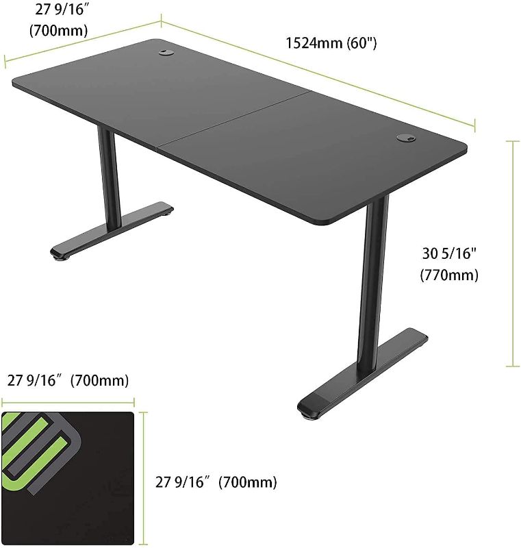 Photo 1 of It's_Organized Computer Desk,60 X 27 inches Study Writing Desk,Large PC Laptop Table Workstation for Home Office,Widen Space Gaming Desk Multi-Functional,Black
