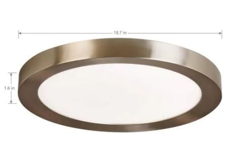 Photo 1 of Calloway 19 in. Brushed Nickel Selectable LED Flush Mount
