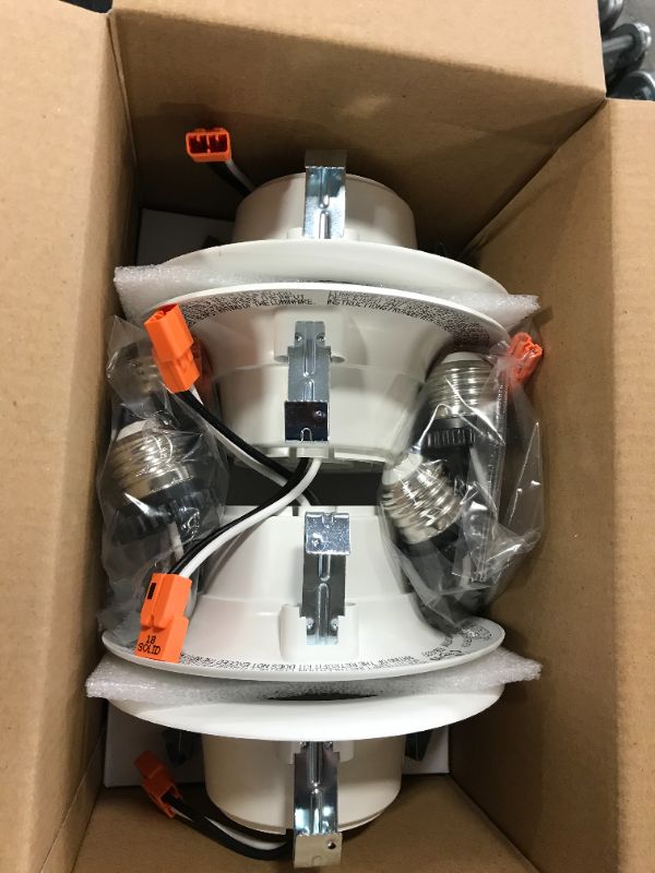 Photo 1 of 4 in. 2700K White Integrated LED Recessed Trim CEC-T20 (4-Pack)
