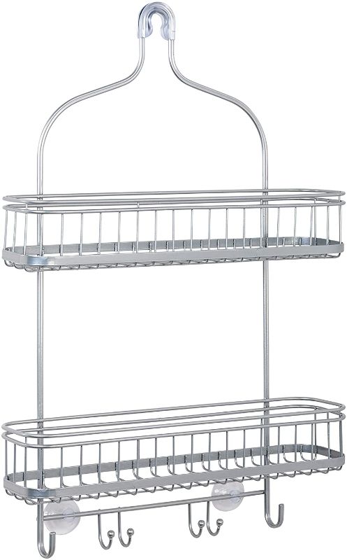 Photo 1 of Zenna Home Extra Wide Over-The-Shower Caddy, Satin Chrome
