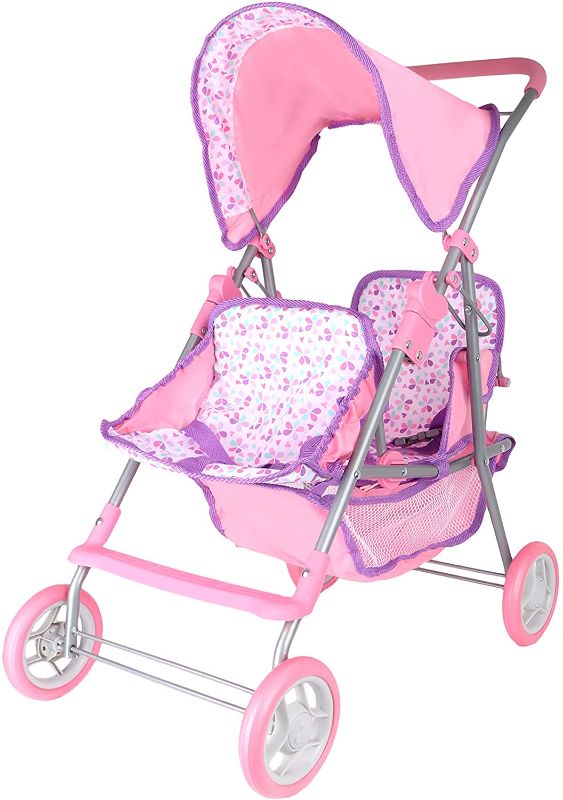 Photo 1 of Gigo Dream Collection 14" Twin Doll Stroller - Two Baby Dolls Included in Gift Box
