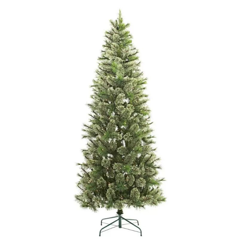 Photo 1 of 7.5ft Pre-lit Artificial Christmas Tree Slim Virginia Pine with Clear Lights