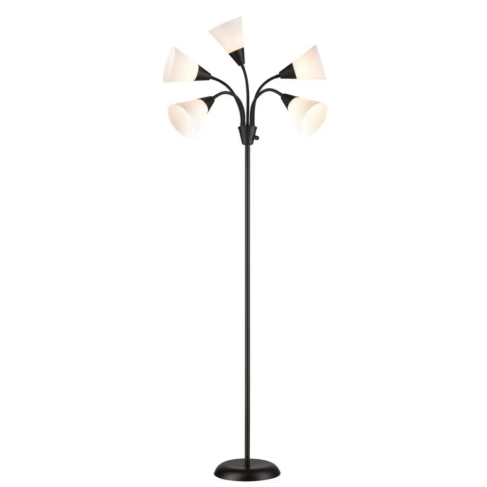 Photo 1 of 5 Head Floor Lamp Black - Room Essentials