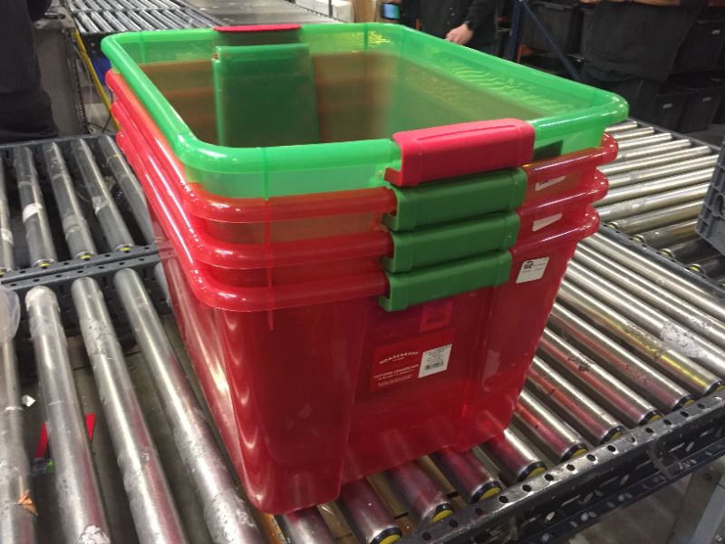 Photo 1 of 4 pc bins - MISSING LIDS - 