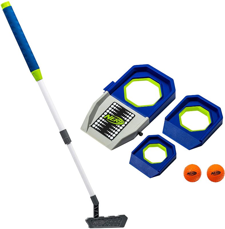 Photo 1 of NERF Trick Shot Golf Set - Complete Indoor & Outdoor Putting Trick Shot Kids Golf Set - Includes Putter, Balls, Ramp & Cups - All-in-One Golf Set for Kids
