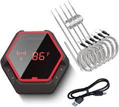 Photo 1 of Inkbird Bluetooth BBQ Thermometer Wireless IBT-6XS with 6 Probes,150ft Bluetooth Meat Thermometer, Magnet, Timer, Alarm,Digital Display
