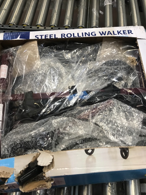 Photo 1 of Medline Steel Rollator Walker Burgundy 350 lbs Capacity