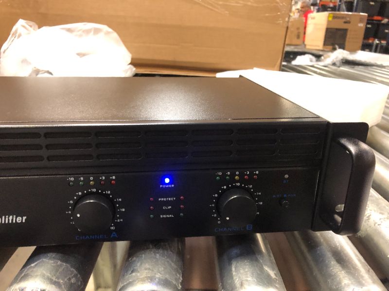 Photo 2 of 2-Channel Bluetooth Power Amplifier - 2000W Bridgeable Rack Mount Pro Audio Sound Wireless Home Stereo Receiver w/TRS XLR Input, LCD, Bridge Mode, Cooling Fan - Entertainment Speaker System - Pyle
