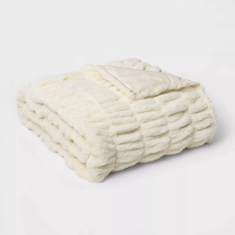 Photo 1 of 60" x 86" Faux Fur Oversized Throw Blanket - Threshold Signature™