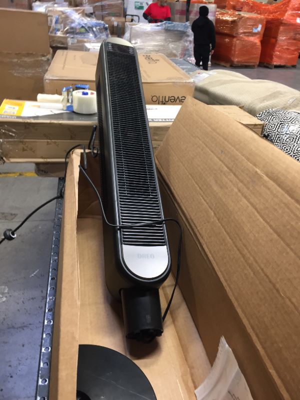 Photo 1 of Dreo Tower Fan with Remote. Floor Fan Oscillating 90°. Powerful Fan 6 Speeds. Quiet Bladeless Fan. 3 Modes. 12-Hour Timer. LED Display. Black Indoor Standing Fans for Home Bedroom Office Room
